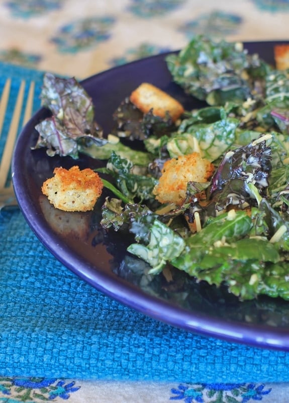 #greenslove9 Kale Caesar Salad