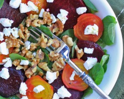Roasted Beet Salad with Goat Cheese & Toasted Nuts