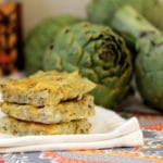 Gluten Free Artichoke Squares on a White Napkin