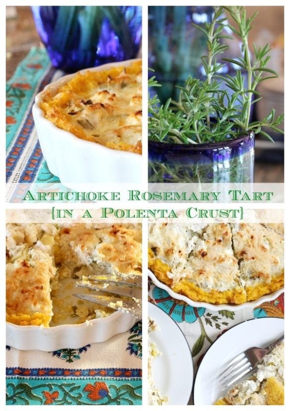 Artichoke Rosemary Tart with Polenta Crust EA Stewart, The Spicy RD