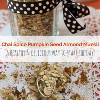 This easy Chai Spice Pumpkin Seed Almond Muesli is a healthy and delicious way to start the day! | Recipe is gluten free, vegan | The Spicy RD www.eastewart.com