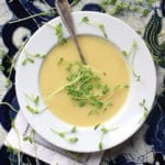 This vegan Potato Leek Soup is so rich and creamy, it's hard to believe how nourishing it is too! The ingredients are simple, but the flavor is divine. Serve it warm in the winter & spring, or eat it chilled in the summer when temps start to rise.