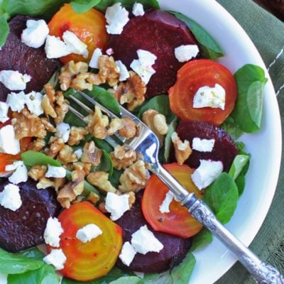 Roasted Beet Salad with Goat Cheese & Toasted Nuts