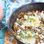 California Sweetpotato Hash w/ Eggs & Feta Cheese // The Spicy RD