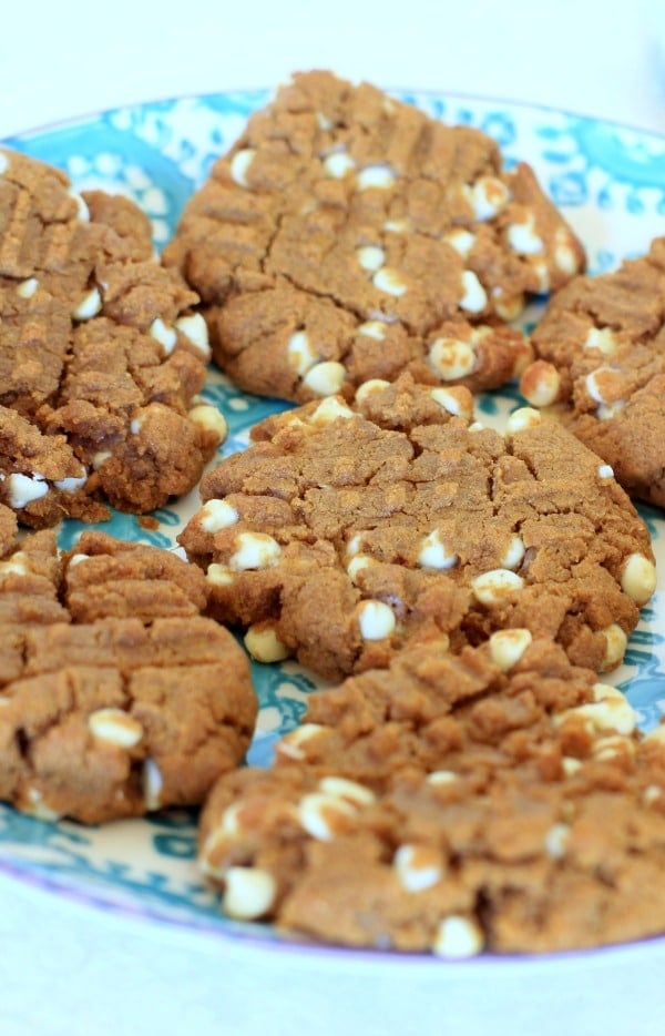 Plate of sweet potato cookies with white chocolate chips