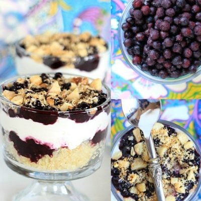 Warm Tropical Wild Blueberry Quinoa Breakfast Sundae