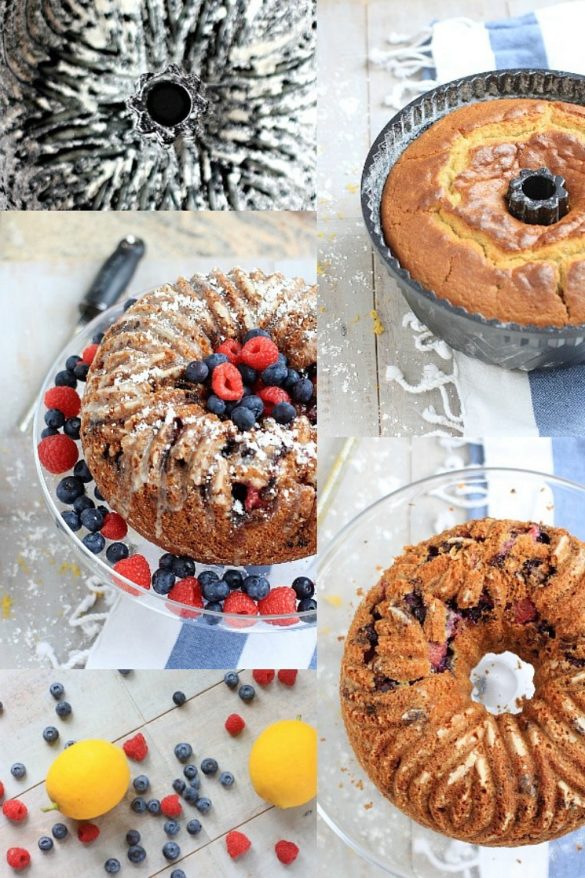 Gluten Free Bundt Cake with Fresh Berries & Lemon Glaze