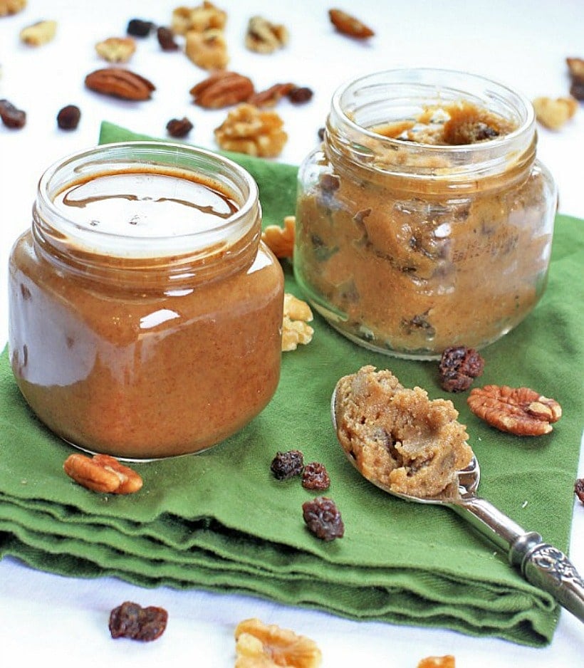 Homemade nut butter is so easy to make! Try Maple Vanilla Pecan Butter or Cinnamon Raisin Walnut Butter. Yum!