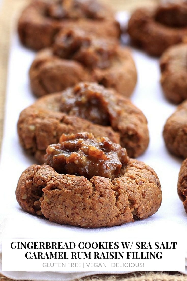 These Gingerbread Cookies w/ Sea Salt Caramel Rum Raisin Filling are absolutely divine! Treat a friend {and yourself!} to a batch for Chr