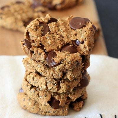 Cookies for breakfast! Oatmeal Peanut Butter Chia Chocolate Chip Breakfast Cookies {gluten-free, vegan, low FODMAP}