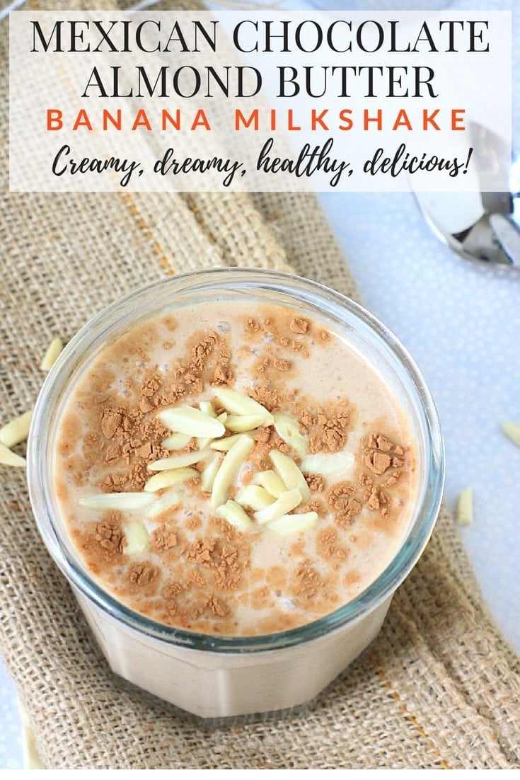 This creamy, dreamy, delicious Mexican Chocolate Banana Milkshake is just what you need when you're craving something luscious, chocolatey, AND nutritious! Enjoy it for breakfast or a healthy afternoon snack. | Smoothie Recipes #glutenfree #vegan #lowfodmap #smoothierecipes #smoothie #milkshake