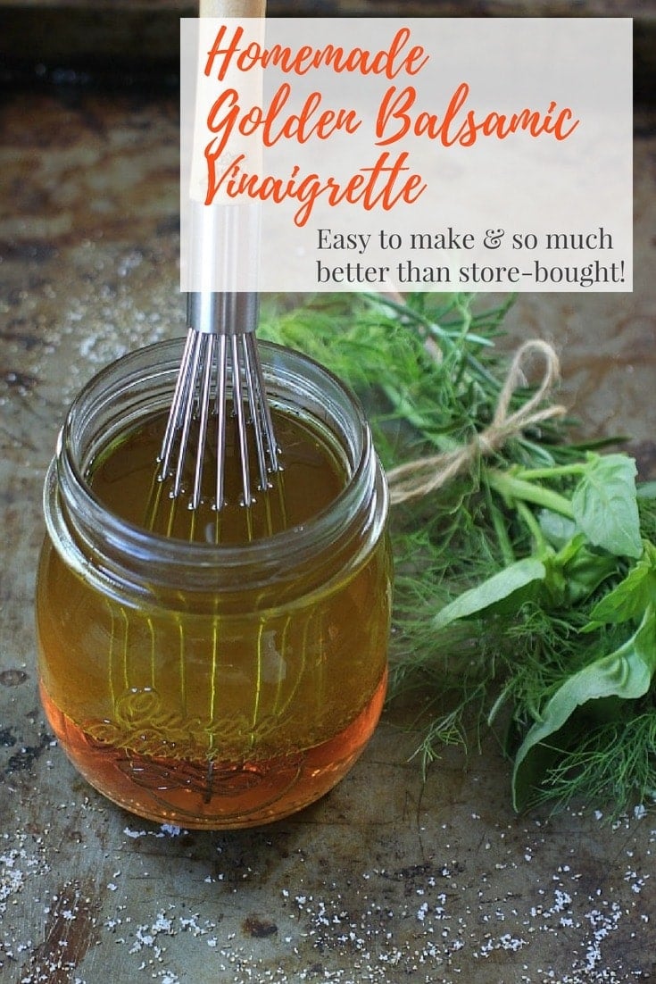 This Easy Healthy Balsamic Vinaigrette is so simple to make. Once you whip up a batch, you'll never go back to store-bought salad dressings! It's gluten free, vegan, low FODMAP, and paleo~suitable for a wide variety of diets. | Salad Dressing Recipes #glutenfree #saladdressing #vinaigrette #vegan #paleo