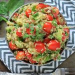 This BLT & Avocado Quinoa Salad will become your new family favorite for a quick & healthy dinner. | Get the gluten free, Low FODMAP recipe at EA Stewart, The Spicy RD @thespicyrd