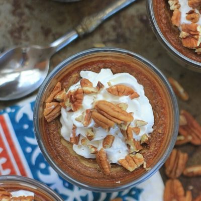 This Pumpkin Custard is a light and healthy dessert, snack, or even a nourishing breakfast, especially served with nuts on top!
