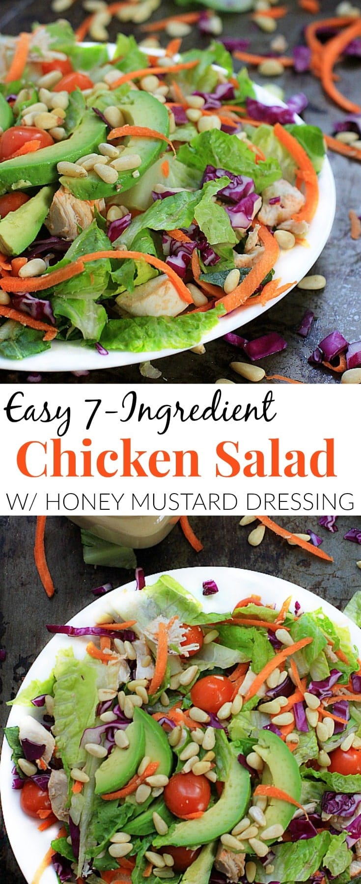 This quick and easy 7-ingredient Rainbow Rotisserie Chicken Salad with Avocado & Honey Mustard Dressing is a favorite in our house for dinner. Pair it with your favorite rolls~store bought or homemade, fresh fruit, and you've got a simple, nourishing supper the whole family