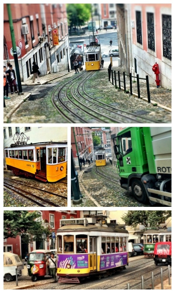 Lisbon is such a transportation friendly city! In addition to walking {great exercise going up all the hills!}, you have the option to ride a cable car, funicular, tram, elevator, taxi, or bus! | Portugal Travel