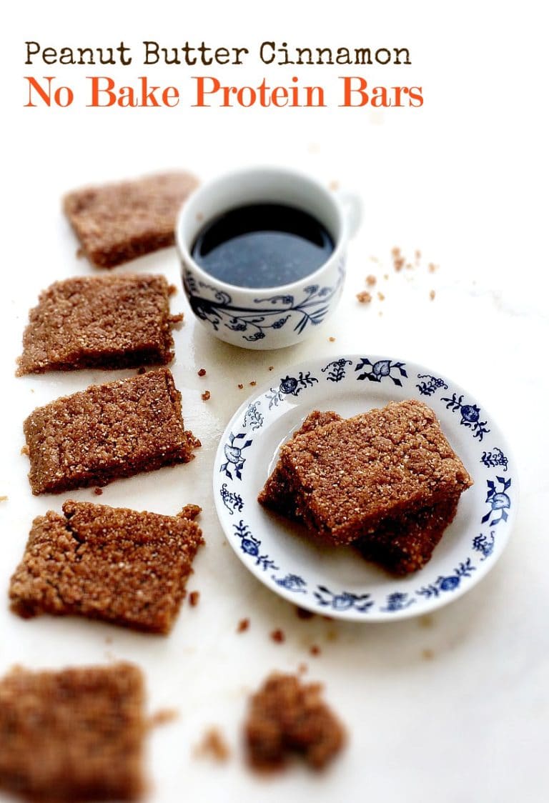 Meet your new favorite No Bake Protein Bars! With more protein per serving {10 grams} than sugar, these Peanut Butter Cinnamon No Bake Protein Bars are perfect for a grab-and-go breakfast or healthy snack! | Recipe @thespicyrd
