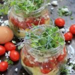 Genius Healthy Breakfast Hack! Scrambled Eggs in a Jar | Recipe, at The Spicy RD, is gluten free, low carb, vegetarian, w/ a low FODMAP option. Delicious for lunch or dinner too!