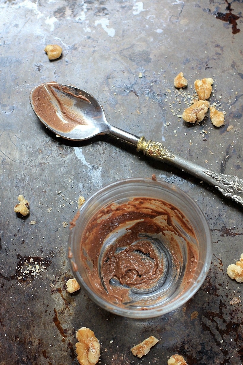 Empty bowl of chocolate.