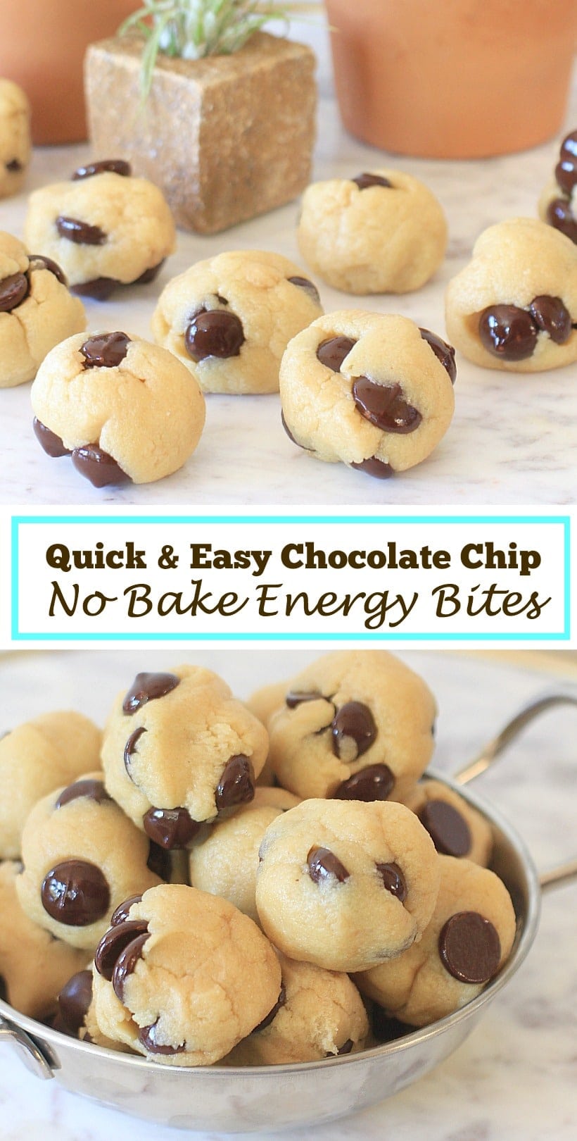Chocolate Chip No Bake Energy Bites | Low Carb, Gluten Free, Low FODMAP, with Vegan & Paleo options | Get the recipe, plus more healthy snacks at EA Stewart, The Spicy RD