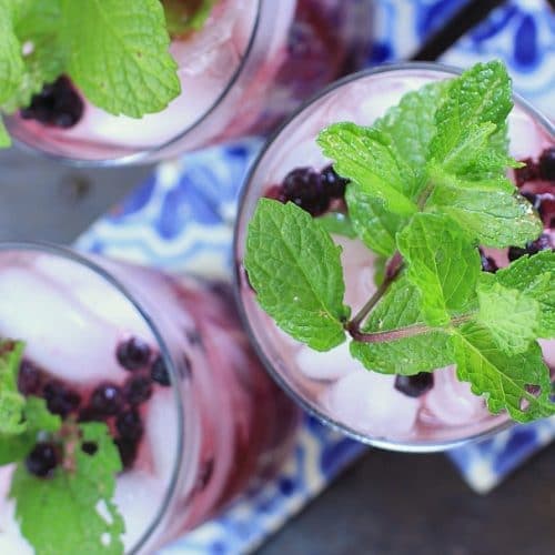 Healthy & Refreshing Wild Blueberry Ginger Mint Green Iced Tea