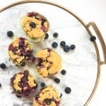 So moist, healthy, and delicious! Gluten Free Blueberry Muffins with Lemon Zest. They're paleo too, and you can make them ahead of time to microwave for a quick and easy, healthy breakfast. | Get more gluten free recipe at EA Stewart, The Spicy RD