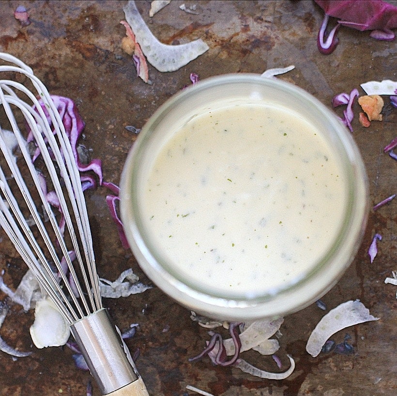 Creamy Maple Lemon Tarragon Dressing with Yogurt