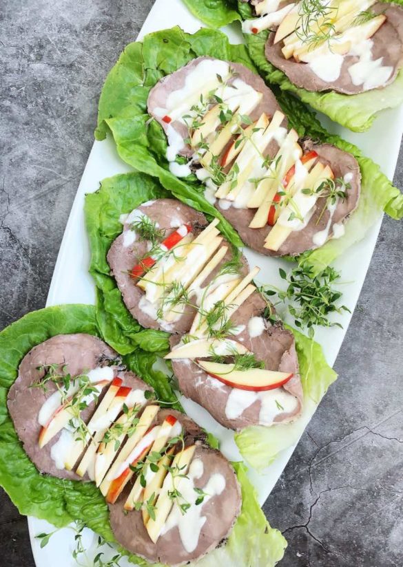 Easy Roast Beef Lettuce Wraps. Low Carb and Delicious! EA Stewart