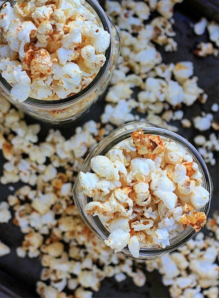 gluten free snacks for kids - popcorn in a mason jar