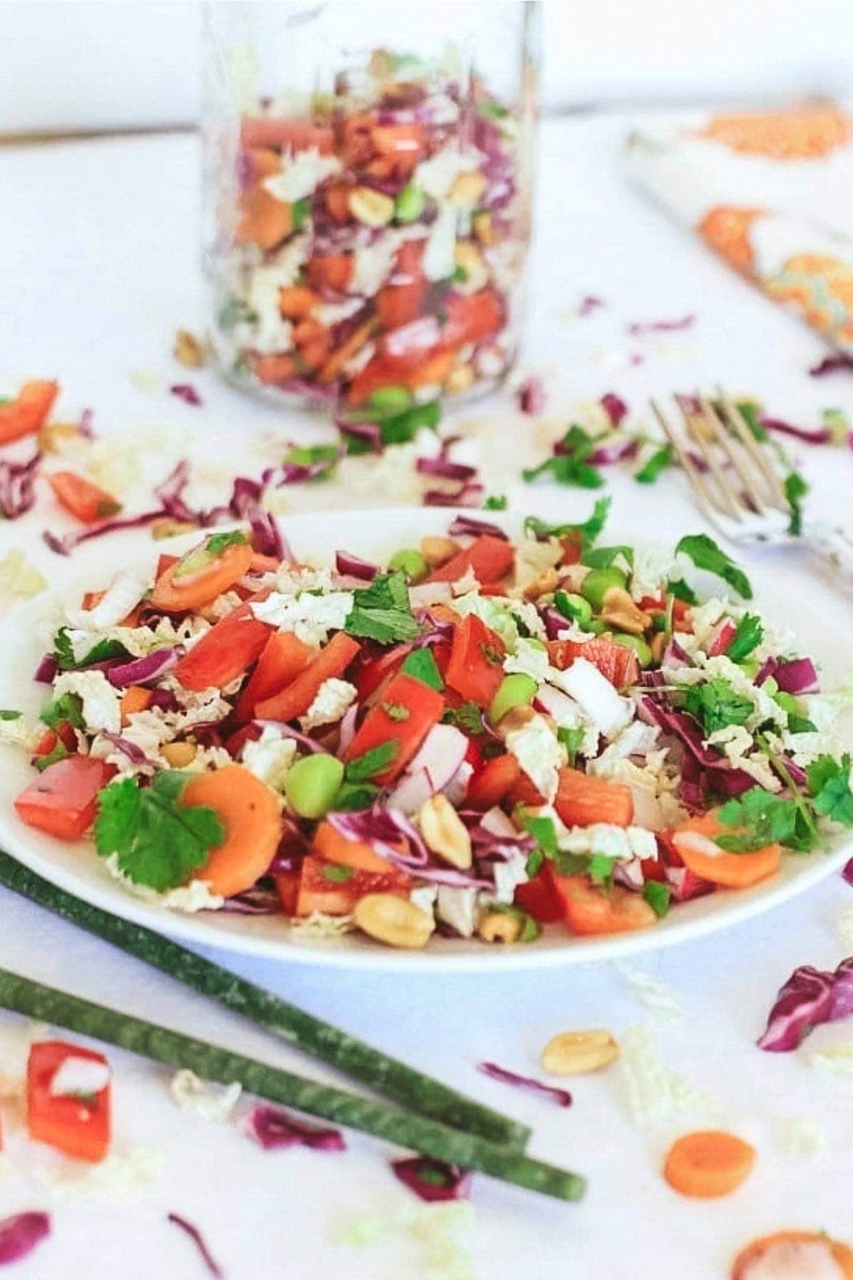 Asian Chopped Salad Recipe with Ginger Peanut Dressing EA Stewart, RD